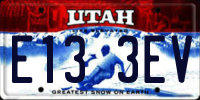 UT license plate E133EV