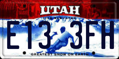 UT license plate E133FH