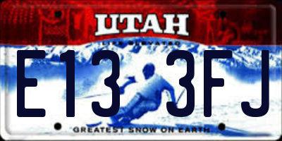 UT license plate E133FJ