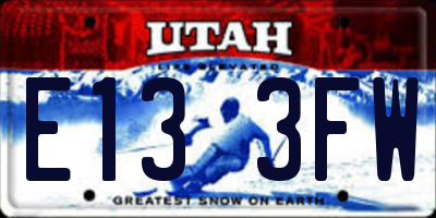 UT license plate E133FW