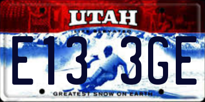 UT license plate E133GE