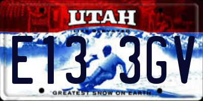 UT license plate E133GV