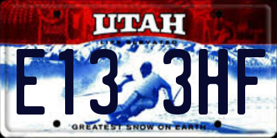 UT license plate E133HF