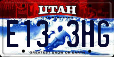 UT license plate E133HG