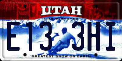 UT license plate E133HI