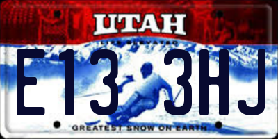 UT license plate E133HJ