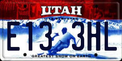 UT license plate E133HL
