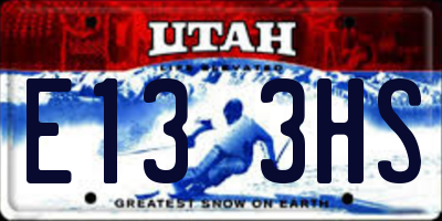 UT license plate E133HS