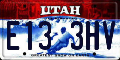 UT license plate E133HV