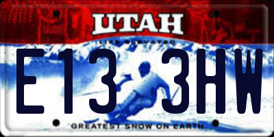 UT license plate E133HW