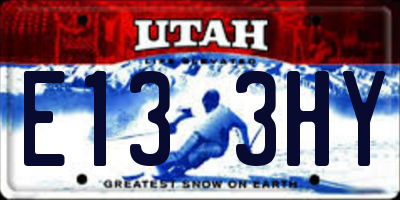 UT license plate E133HY