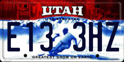 UT license plate E133HZ
