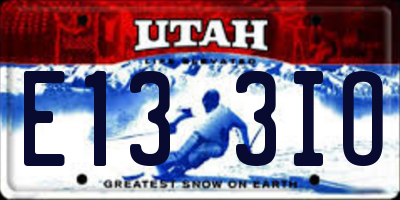 UT license plate E133IO