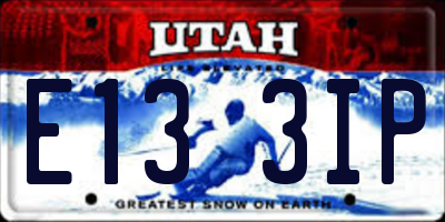 UT license plate E133IP