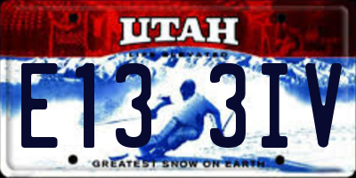 UT license plate E133IV