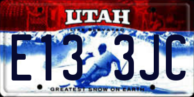 UT license plate E133JC