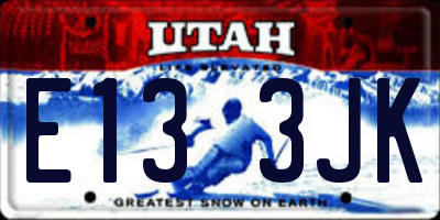 UT license plate E133JK