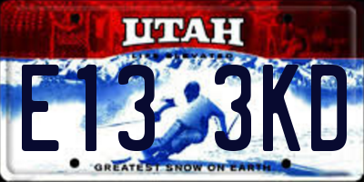 UT license plate E133KD