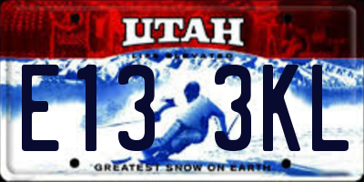 UT license plate E133KL