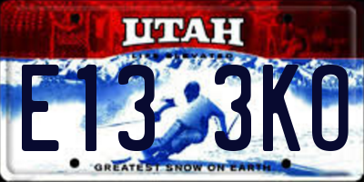 UT license plate E133KO