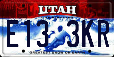 UT license plate E133KR