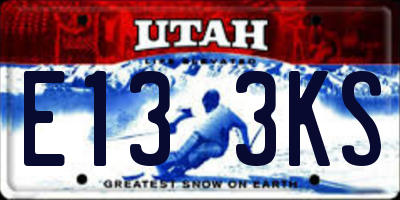UT license plate E133KS