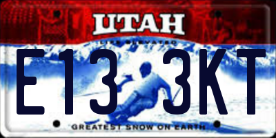 UT license plate E133KT