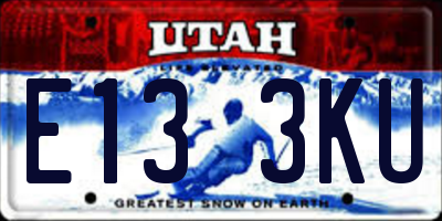 UT license plate E133KU