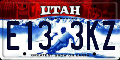 UT license plate E133KZ