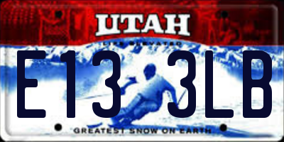 UT license plate E133LB