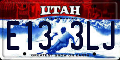 UT license plate E133LJ