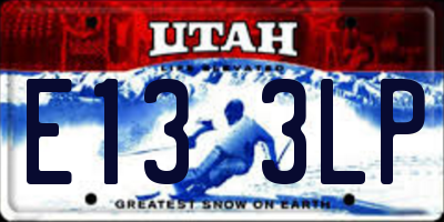 UT license plate E133LP