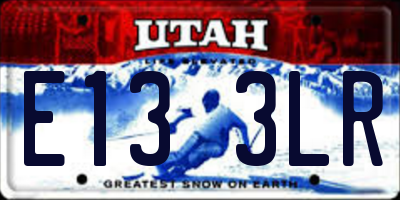 UT license plate E133LR