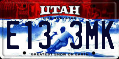 UT license plate E133MK