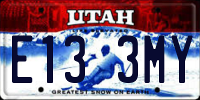 UT license plate E133MY