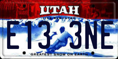 UT license plate E133NE