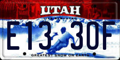 UT license plate E133OF