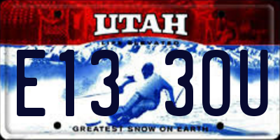 UT license plate E133OU