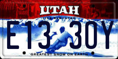 UT license plate E133OY