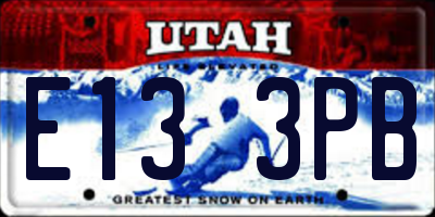 UT license plate E133PB
