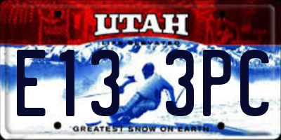 UT license plate E133PC