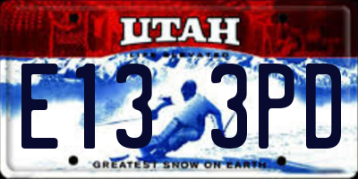 UT license plate E133PD