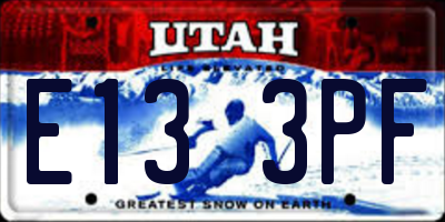 UT license plate E133PF