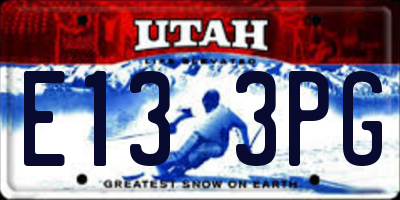 UT license plate E133PG
