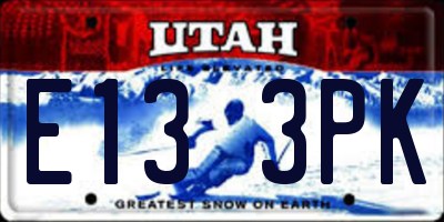 UT license plate E133PK