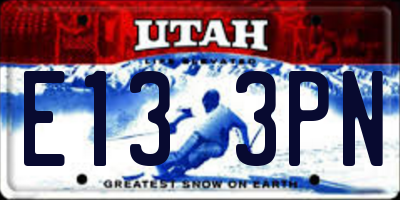 UT license plate E133PN