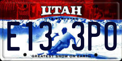 UT license plate E133PO