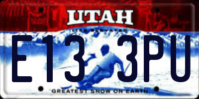 UT license plate E133PU