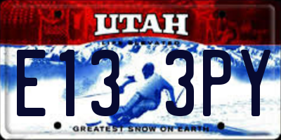 UT license plate E133PY