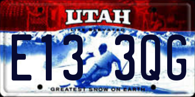 UT license plate E133QG